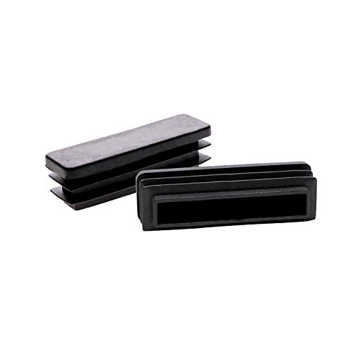 ONLYKXY Naylon Plastik Dikdörtgen Yapış Tipi Kilitleme Mobilya Tüp Delik Fişler Düğme Koruyucu Kapak Kap Kafa Renk Siyah (15x50mm)