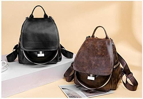 Moda çanta büyük Retro PU Çift omuz sırt çantası kadın çanta (Siyah) (Renk : Siyah)