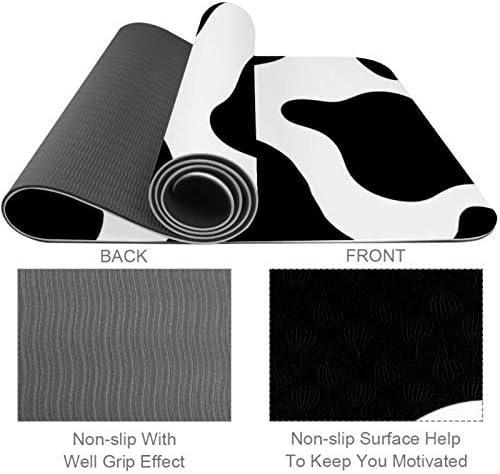 Unicey İnek Baskı Yoga Mat Kalın Kaymaz Yoga Paspaslar için Kadın ve Kız egzersiz matı Yumuşak Pilates Paspaslar, (72x24 in,
