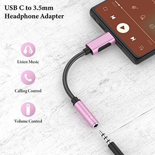 USB C için 3.5 mm Adaptörü için Samsung S21 Ultra, APETOO Galaxy S20 FE Kulaklık Adaptörü USB C için Aux Ses Dongle kablo kordonu