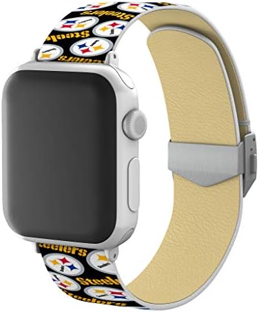 Kazınmış Toka ile Pittsburgh Steelers Tam Baskı Watch Band Apple Watch - 38/40mm Rastgele ile uyumlu