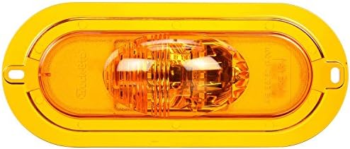 Truck-Lite 60420Y 60 Serisi LED Sarı Oval Yan Dönüş Sinyali (Sarı Flanş Montajı, Fit ' N Forget S. 12V, 6 Diyot)