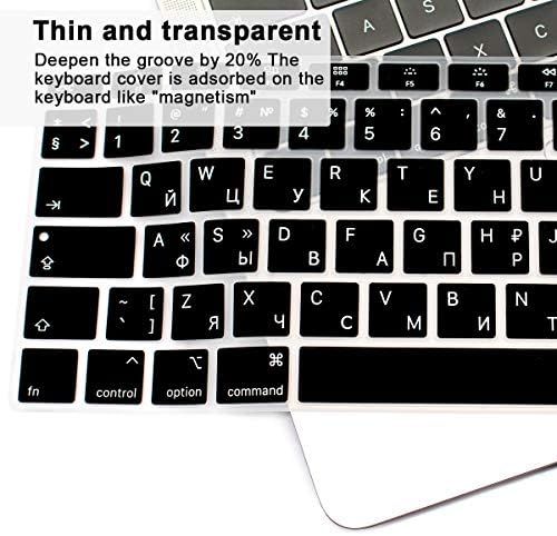 MMDW Rus Dili Silikon Klavye Kapak Cilt ile MacBook Air 13 için Retina Ekran ve Dokunmatik KIMLIĞI 2020 2019 2018 Modeli A1932