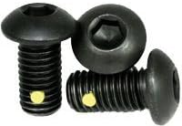 Naylon Pelet Soket Düğme Başlı Vida, 10-24 x 3/4, Alaşımlı Çelik, Siyah Oksit, Altıgen Soket (Miktar: 1000) Kaba Diş, 10 Altıgen