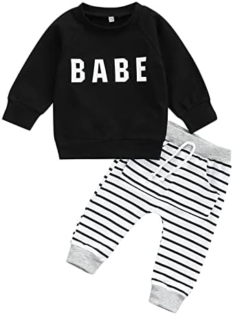Yenidoğan Erkek Bebek Uzun Kollu Tişörtü Tops Pantolon Kıyafetler Bebek Kız Giysileri Set Çizgili Pijama Noel 2 Parça Kıyafetler