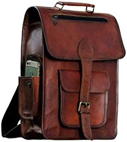 16 Vintage deri sırt çantası Laptop Messenger çanta hafif okul kolej sırt çantası Sling erkekler kadınlar için