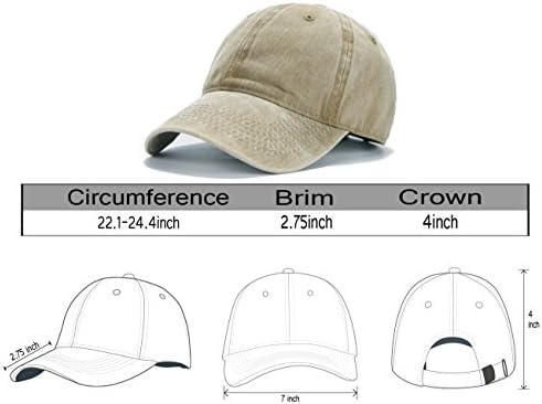 Edoneery Erkek Kadın Düz Pamuk Ayarlanabilir Yıkanmış Dimi Düşük Profil Beyzbol Şapkası Şapka (A1008)
