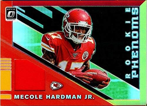 2019 Donruss Optik Çaylak Fenomenleri Yatay Kırmızı ve Sarı 25 Mecole Hardman Jr. Kansas City Chiefs RC Çaylak Forması NFL