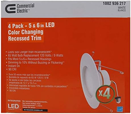 Ticari Elektrikli 5/6 Beyaz Entegre LED Energy Star Renk Değiştirme Gömme Trim Downlight 8 Paket…