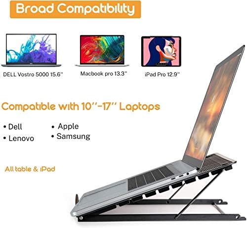 Masa için Laptop Standı - Yüksekliği Ayarlanabilir Tutucu-Taşınabilir Katlanır Bilgisayar Masası-MacBook Pro Uyumlu