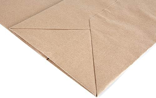 Kraft Çevre Dostu Kahverengi Kağıt, El Geçişli Kağıt Taşıma Çantası, 22 x 11 x 28 cm, 70 gr, 250 adet - Türkiye'de Üretilip Tasarlandı