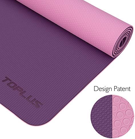 Yoga Mat-Yükseltilmiş Yoga Mat Çevre Dostu Kaymaz egzersiz ve fitness matı ile Taşıma Kayışı, egzersiz matı Her Türlü Yoga, Pilates(1/4