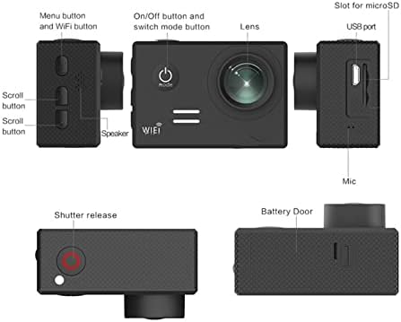 Eylem Kamera Kamera WiFi 4 K 24fps 2 K 30fps Dalış 30 M Su Geçirmez Gyro Anti-Shake DV Zaman Atlamalı (Paket: Seçeneği 4, Renk: