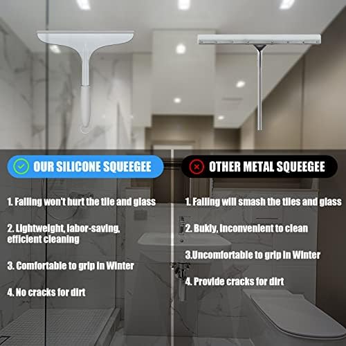 Meıjubol 1 PCS Duş Çekçek ile Kanca-10 Streak-Ücretsiz El Çekçek-Silikon Silecek Temizleme Aracı için cam Ayna araç ön camı Banyo