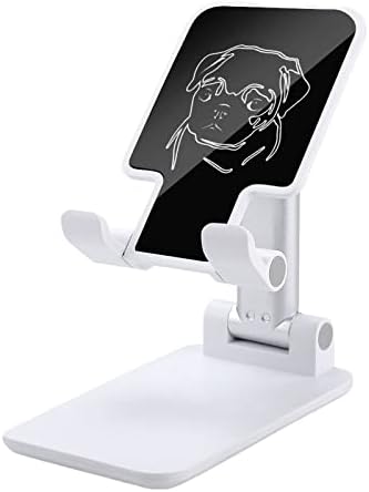 Pug Köpek Ayarlanabilir Cep telefonu standı Katlanabilir Taşınabilir Tablet Tutucu Ofis Seyahat Çiftlik Evi Beyaz Tarzı
