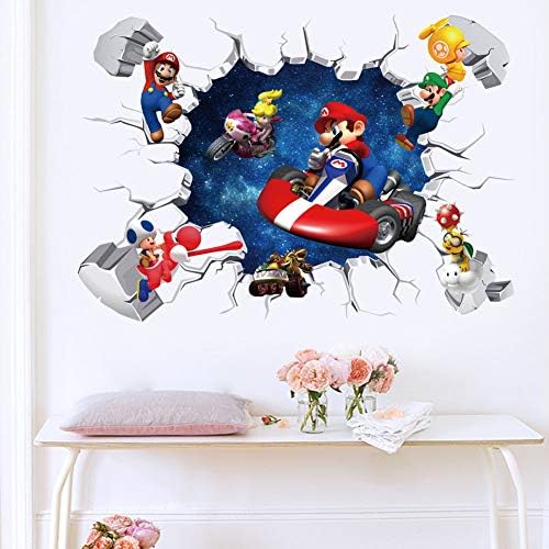 Mario Oyunu Sticker çocuk Karikatür Yatak Odası Arka Plan Duvar Dekorasyon Kendinden Yapışkanlı Duvar Sticker PVC (Mario A)