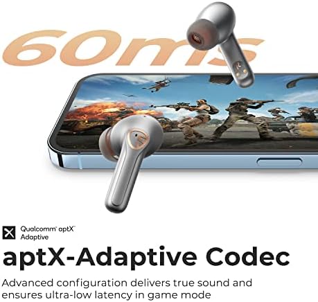 SoundPEATS H2 Hibrid Çift Sürücü kablosuz kulaklık ile aptX Adaptif, QCC3040 Bluetooth 5.2 Stereo Kulaklık ile TrueWireless Yansıtma,