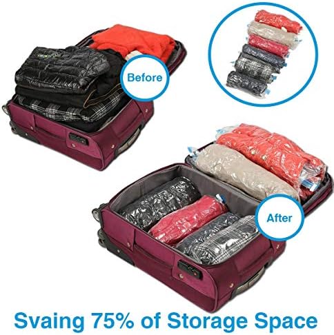 SunCaptor 8 paket Giysi için Seyahat Saklama Torbaları-Seyahat için Sıkıştırma Torbaları-Vakum veya Pompaya Gerek Yok-Bagajınızda