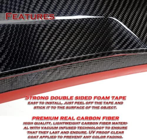 HK5 Siyah Gerçek Karbon Fiber Quadrifoglio Tarzı Arka Bagaj Kapağı Spoiler Kanat ile Uyumlu 2017-2021 Alfa Romeo Giulia, 2018