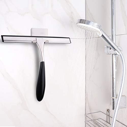 GLAMFİELDS Duş Çekçek Paslanmaz Çelik Silikon Cam Banyo Çekçek ile 2 Kanca Uzun Kolu için Duş Kapıları Temizleyici, Aynalar,