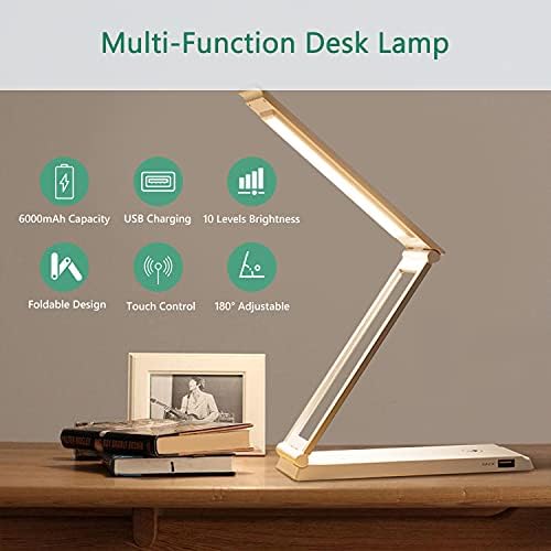 Güneş LED Masa Lambası, Güç Bankası ile Katlanabilir Masa lambası, Güneş ve USB Çift Şarjlı Masa Lambası, Ofis, Yatak odası,