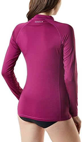 TSLA kadın UPF 50 + Döküntü Guard Uzun Kollu, UV / Güneş Koruma Yüzmek Gömlek, Su Plaj Sörf Yüzmek Üst