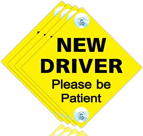 Juztec Öğrenci Yeni Sürücü Mıknatıs Araba İşareti, Araba Pencere Çıkartmaları Çıkartmaları, Yeni Sürücü Lütfen Sabırlı Olun Vantuz