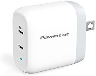 USB C Duvar Şarj Cihazı PowerLot 40W PD3. 0 Çift Bağlantı Noktalı Güç Adaptörü GaN Duvar Şarj Cihazı, MacBook Air için 20W USB