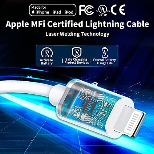 [Apple MFi Sertifikalı] iPhone Hızlı Şarj Cihazı, GEONAV 2 Paket 3FT Yıldırım USB Hızlı Şarj Veri Senkronizasyon Aktarım Kablosu