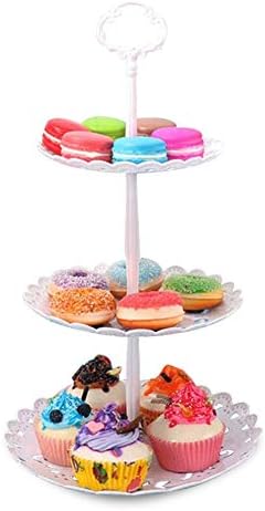 Noel Düğün Parti Kek Cupcake Standı ile 7 Pcs 3-Katmanlı Yuvarlak +2-Katmanlı Yuvarlak Gıda Sunucu Ekran Standı ve 3 Dikdörtgen