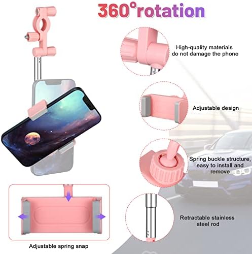 360°Dikiz Aynası Telefon Tutucu (2 Paket), Evrensel Araba dikiz Aynası Telefon Montaj Standı GPS Tutucu, Smartphone Cradle Standı