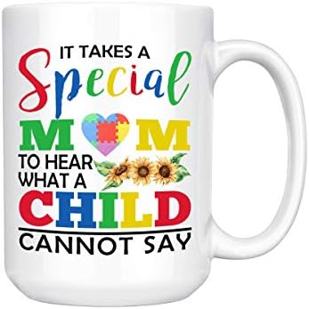 Özel Anne Kupa, Bir Çocuğun Söyleyemediğini Duymak İçin Özel Bir Anne Gerekir Seramik Kahve Kupa Çay Bardağı (Beyaz, 11oz)