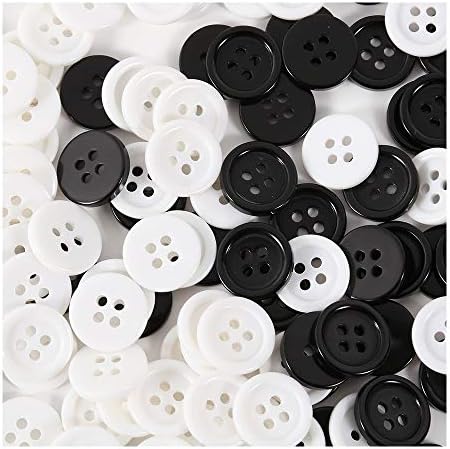 BaoQiu 15mm Plastik Beyaz Düğmeler 5/8 İnç 150 Adet Dikiş Reçine Düğmeler Dört Delik DIY Zanaat Düğmeleri