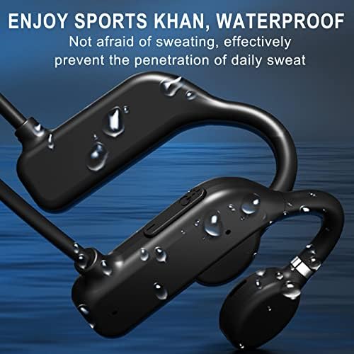 Kablosuz Bluetooth Spor Kulaklık-Kemik İletim Açık Kulak Kulaklık, Koşu ve Egzersiz için Sweatproof (05Matte Siyah)