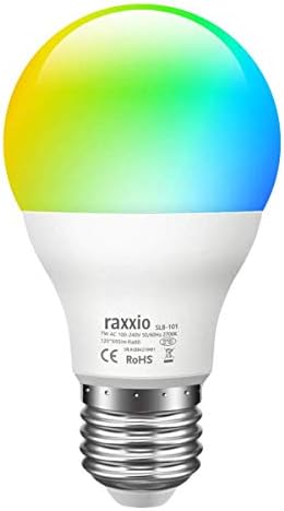 Raxxıo Akıllı LED Ampul, Çok Renkli, E27 Kısılabilir, Alexa, Google Home, WiFi IFTTT ile Uyumlu (Hub Gerekmez) A19 60W Eşdeğeri,