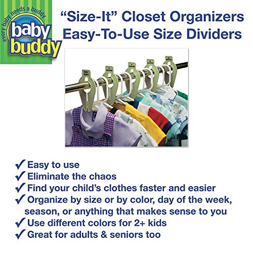 Baby Buddy Size - It Dolap Organizatörleri-Bebek Giysileri Dolap Bölücüler-8, Gri, 5 Numaraya kadar Bebekler ve Çocuklar için