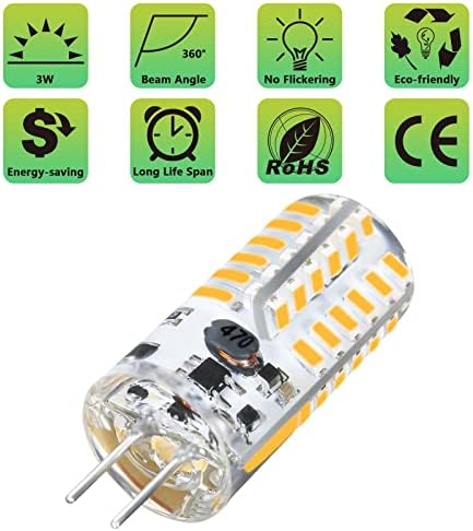 G4 LED Ampuller 12V 3W Bi-Pin LED Ampuller 48 × 3014 SMD 20W Halojen Ampul Değiştirme Silikon Kaplı Kırılmaz 220 Lümen 360° Işın