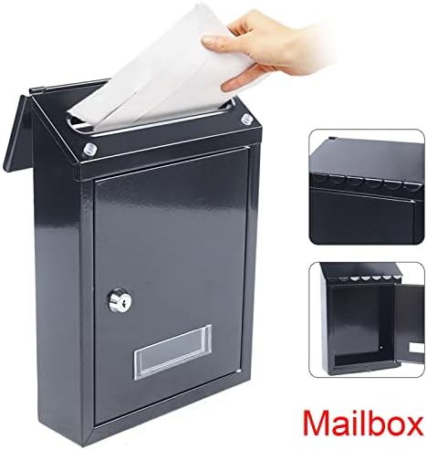 Tuş Kilidi ile Metal Duvara Monte Posta Kutuları, Büyük Kilitleme Duvara Monte Posta Kutusu, Güvenli Mektup Posta Kutusu, Siyah