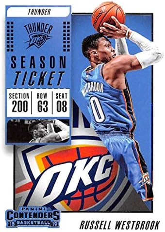2018-19 Panini Yarışmacıları Sezon Bileti 43 Russell Westbrook Oklahoma City Thunder NBA Basketbol Ticaret Kartı