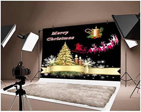 Fotoğraf Stüdyosu Arka Plan Sahne Noel Ağacı Noel Baba Fotoğraf Manzara Noel Tema Dekorasyon (Renk: Green1, Boyutu: 5x3ft)