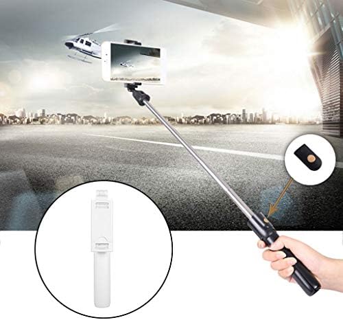 Bluetooth Uzaktan Deklanşör ve Tripod Montajlı Kesoto 3'ü 1 Arada Uzatılabilir Selfie Çubuğu-Beyaz