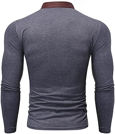 TOWMUS Uzun Kollu Gömlek Erkekler için erkek Uzun Kollu V Boyun Düğmesi Henley Rahat Henley T-Shirt Erkekler için Tişörtü Gömlek