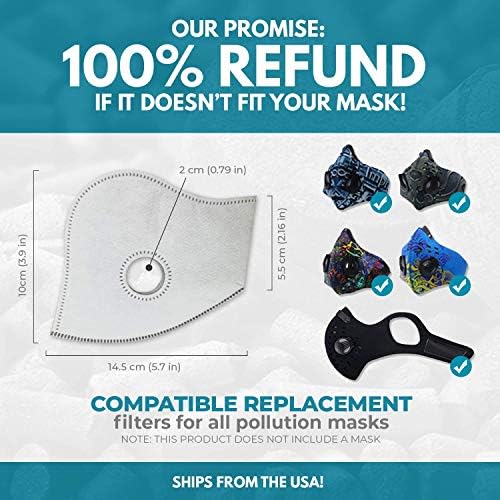 AIRNEX 20 pcs Aktif Karbon Filtre Yedekler için Maskeleri -5 Katmanlar Koruma PM2. 5 Bisiklet Maskesi yedek filtre - Uygun Yedek
