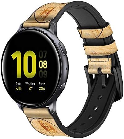 CA0746 Altın Oran Deri ve Silikon akıllı saat Band Kayışı için Samsung Galaxy İzle, Watch3 Aktif, Active2, Dişli Spor, Dişli