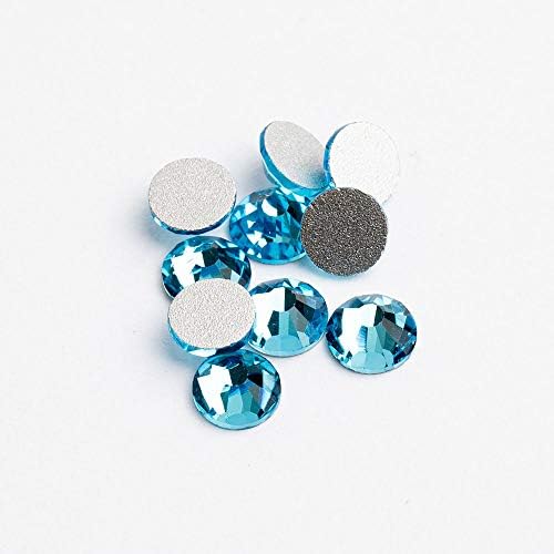 72 adet Kristal Şerit ss30 (6.5 mm) Mavi Akuamarin Rhinestones Düz Sırtlar