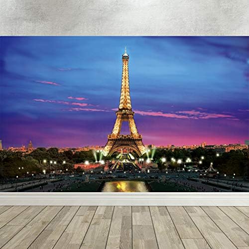Paris Eyfel Kulesi Zemin Afiş Arka Plan fotoğraf kabini Prop, Paris Gece Görünümü Sahne Duvar Fotoğraf Arka Plan Afiş 6x3. 6