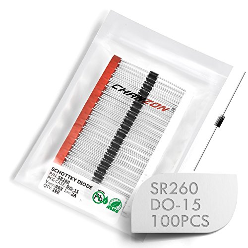 (100 Parça paketi) Chanzon SR260 (SB260) Schottky Bariyer Doğrultucu Diyotlar 2A 60 V DO-15 (DO-204AC) Eksenel 2 Amp 60 Volt