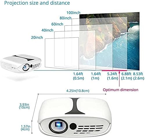FMGFGFMG Yeni Projektör 4 K Ultra Yüksek Çözünürlüklü Ev Yatak Odası Küçük All-in-one Ev Sineması Cep Telefonu Projeksiyon Ekranı
