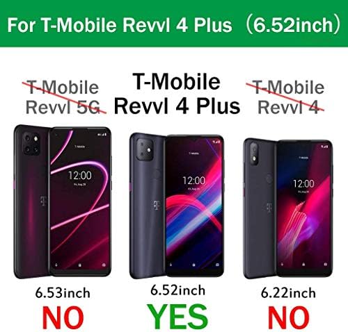 E-Başladı T-Mobile REVVL 4 Artı Kılıf [Değil Fit REVVL 4] ile Temperli Cam Ekran Koruyucu, kemer Klipsi Kılıf, Kickstand Ağır