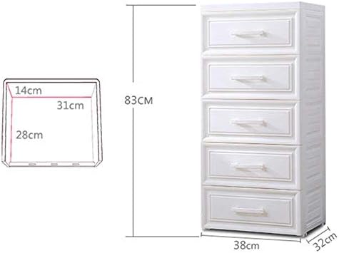 MZXUN Çamaşır Dolabı Depolama Dolabı Dolap Ofis Oyun Odası ile Uyumlu 5 Çekmeceli Dolap (Renk: Beyaz, Boyut: 83x38x32cm)